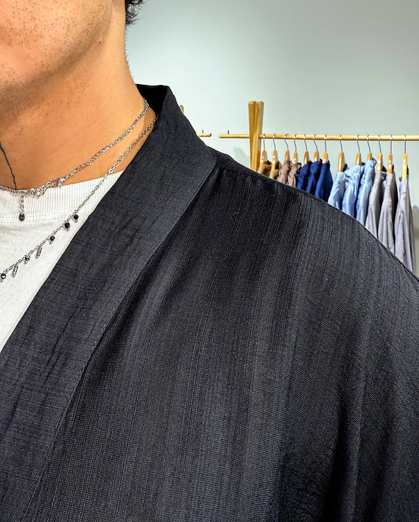 Veste Kimono noire manches kimonos – Image 4