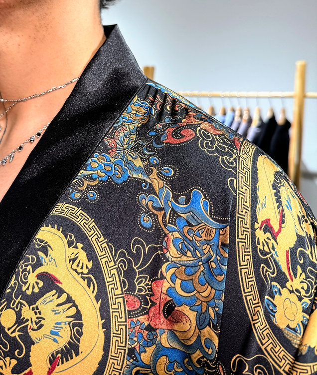 Veste Kimono Courte dragon et phoenix vietnamiens – Image 5