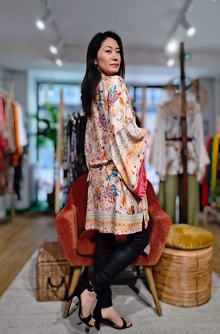 Veste kimono en mousseline motif de fleurs – Image 2