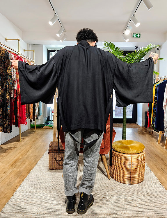 Veste Kimono noire manches kimonos – Image 3