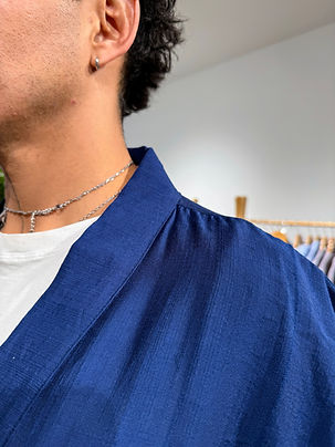 Veste Kimono bleu marine manches kimonos