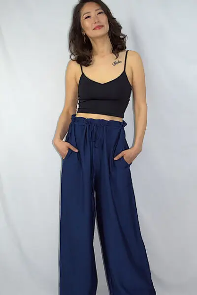 Pantalon Kimono bleu marine