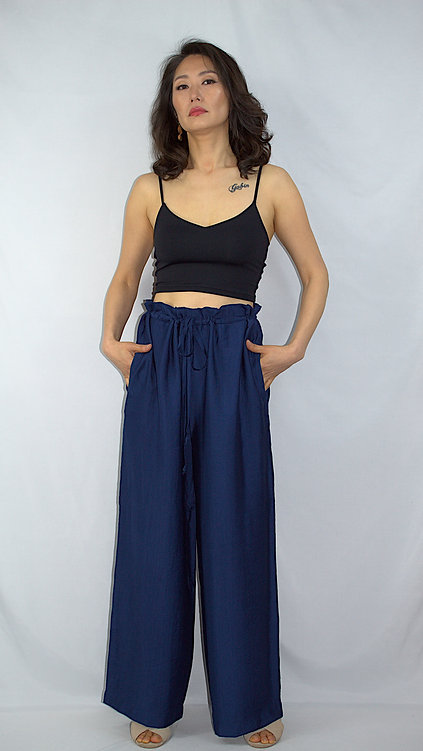 Pantalon Kimono bleu marine – Image 2