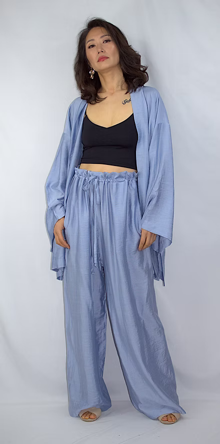 Pantalon Kimono bleu pâle – Image 3