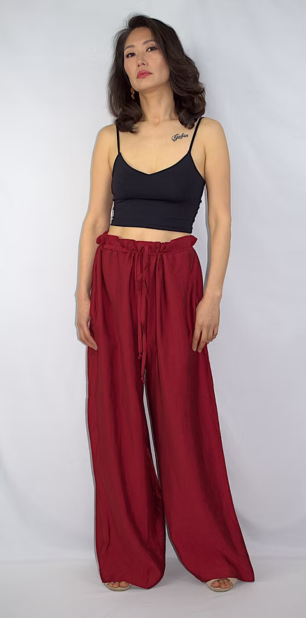 Pantalon Kimono bordeaux